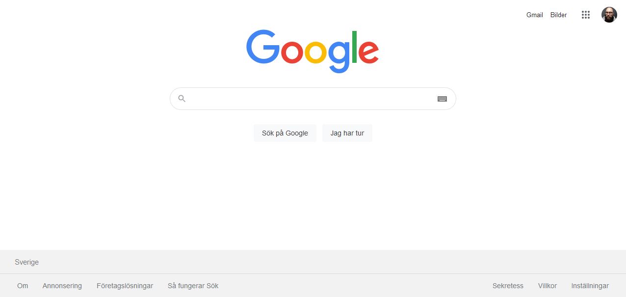 Skrämklipp från Googles söksida.